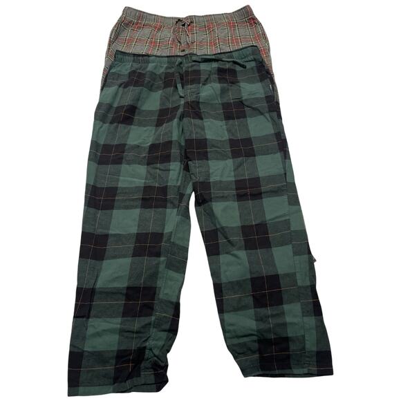 Eddie Bauer Flannel Pajama Men's XL Pants Drawstring Set Of 2 Plaid PJ's - Picture 1 of 3